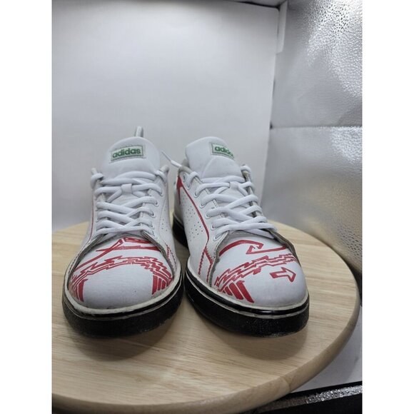 adidas Men's Advantage Sneaker Shoes White/Red/Green SIZE 8 US Customized - Picture 2 of 9